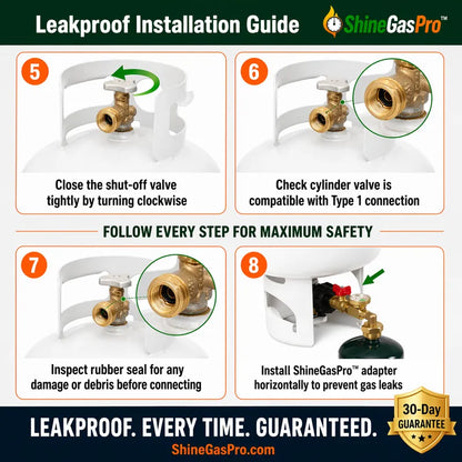 Leakproof installation guide for ShineGasPro gas cylinders with step-by-step instructions and safety tips.